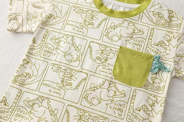 Green_Trendy_&_Comfortable_Dinosaur_Denim_Short_Set_For_Boys