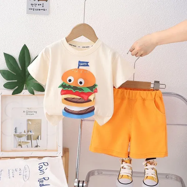 Cream_Trendy_&_Comfortable_Hamburger_Short_Set_For_Boys