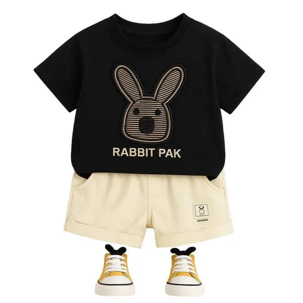 Black_Trendy_&_Comfortable_Rabbit_Shorts_Set_For_Boys