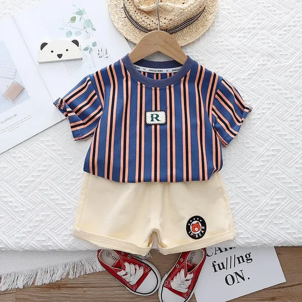 Blue_Trendy_&_Comfortable_Stripes_Shorts_Set_For_Boys