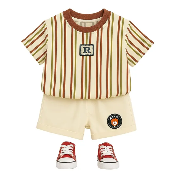 Cream_Trendy_&_Comfortable_Stripes_Shorts_Set_For_Boys