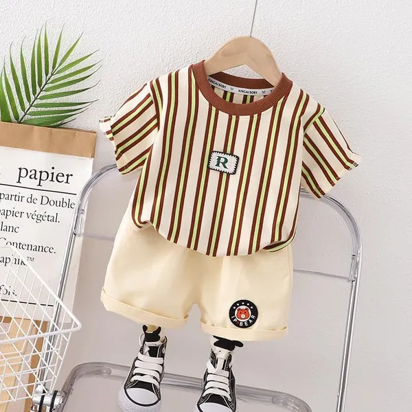 Cream_Trendy_&_Comfortable_Stripes_Shorts_Set_For_Boys