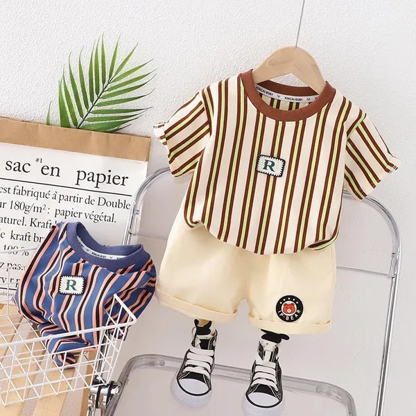 Cream_Trendy_&_Comfortable_Stripes_Shorts_Set_For_Boys