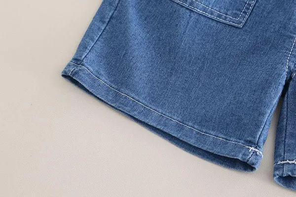 White_Trendy_&_Comfortable_Space_Rocket_Denim_Shorts_Set_For_Boys