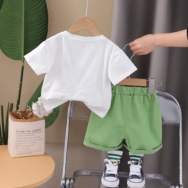 White_Trendy_&_Comfortable_Dinosaur_Shorts_Set_For_Boys
