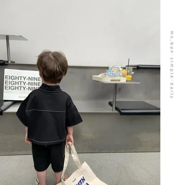 Black_Trendy_&_Comfortable_Matching_Short_Set_For_Boys