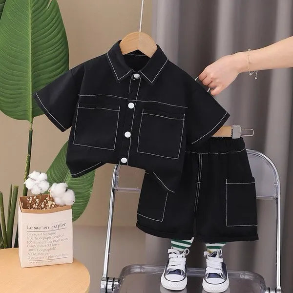 Black_Trendy_&_Comfortable_Matching_Short_Set_For_Boys