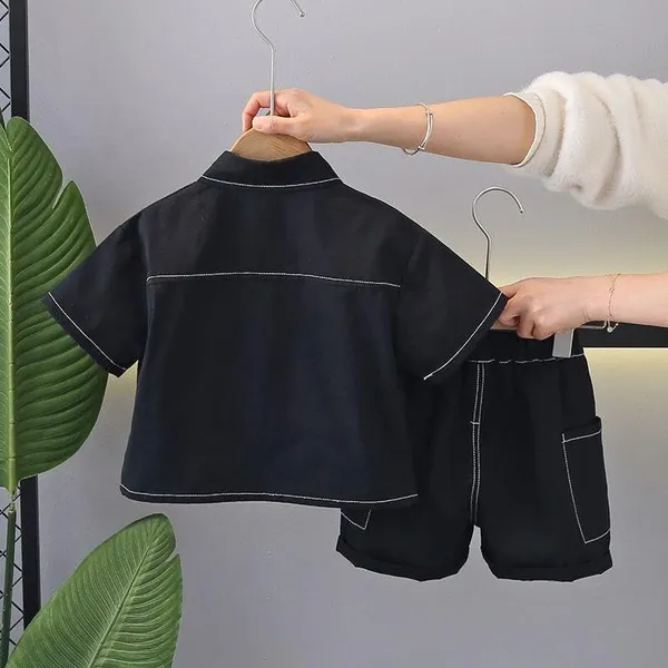Black_Trendy_&_Comfortable_Matching_Short_Set_For_Boys