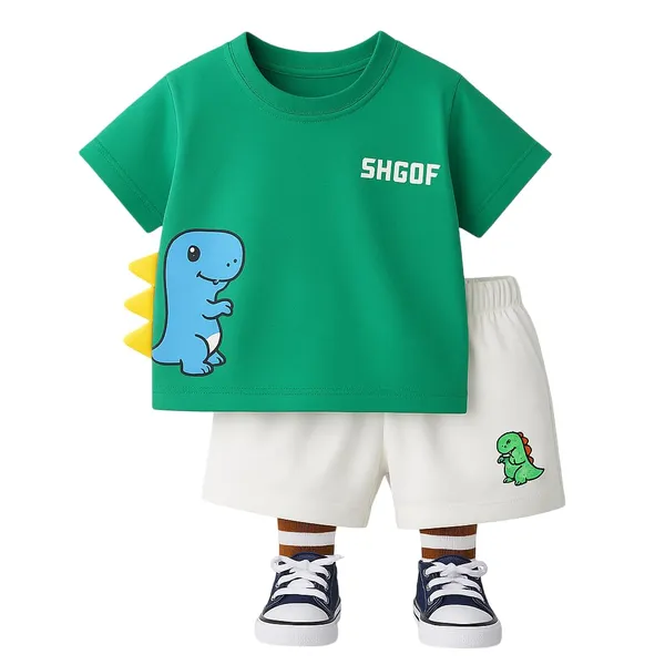 Green_Trendy_&_Comfortable_Animal_Lover/Shorts_Set_For_Boys