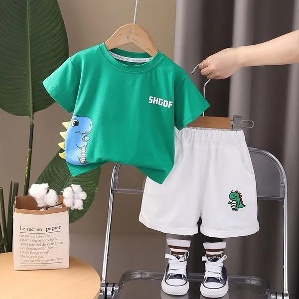 Green_Trendy_&_Comfortable_Animal_Lover/Shorts_Set_For_Boys