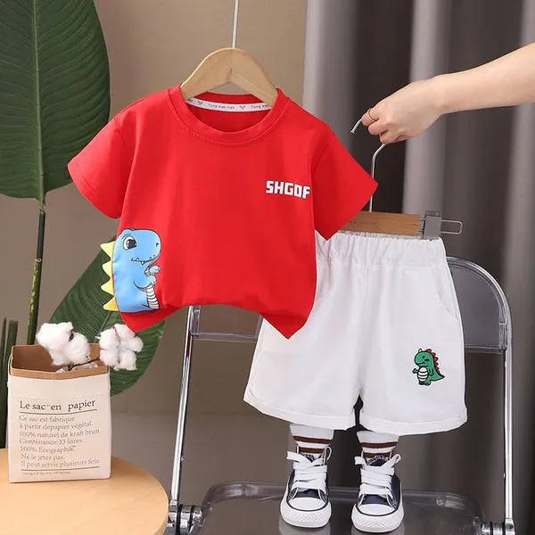 Red_Trendy_&_Comfortable_Animal_Lover/Shorts_Set_For_Boys