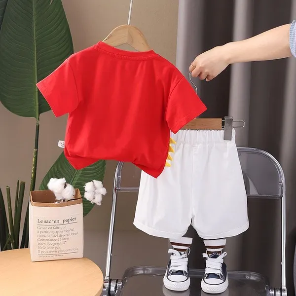 Red_Trendy_&_Comfortable_Animal_Lover/Shorts_Set_For_Boys