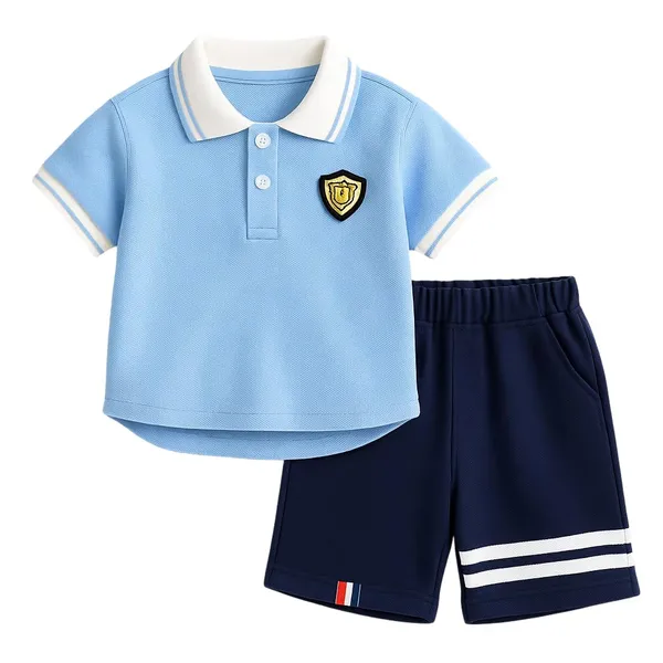 Blue_Trendy_&_Comfortable_Polo_T-Shirt_Shorts_Set_For_Boys