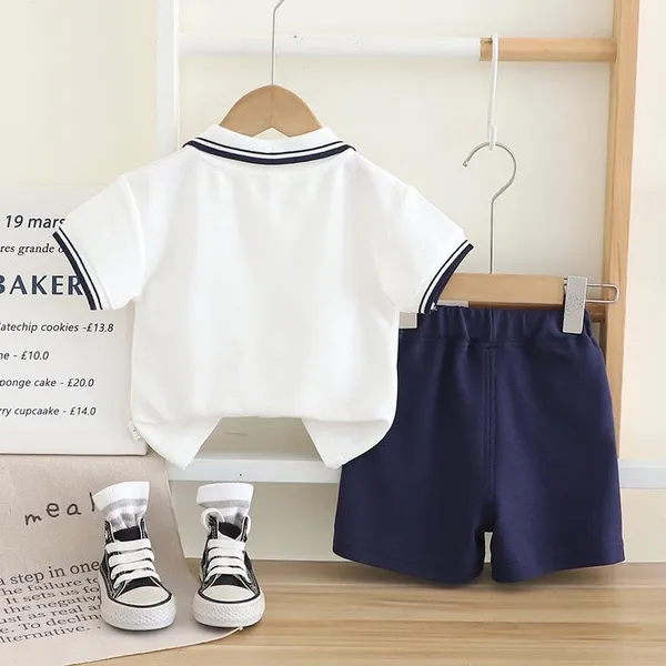 White_Trendy_&_Comfortable_Polo_T-Shirt_Shorts_Set_For_Boys