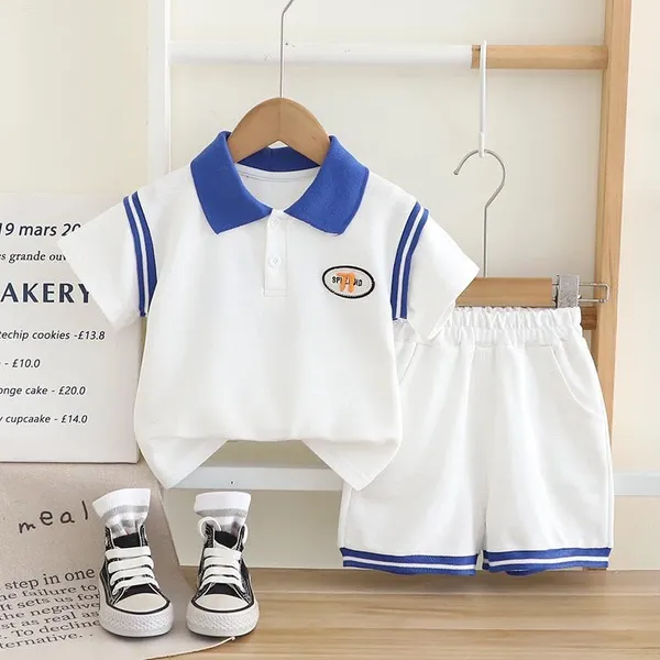White_Trendy_&_Comfortable_Polo_T-Shirt_Shorts_Set_For_Boys