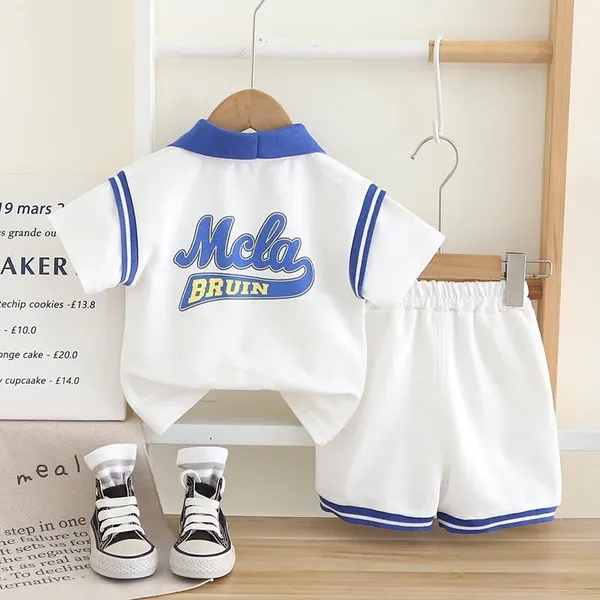 White_Trendy_&_Comfortable_Polo_T-Shirt_Shorts_Set_For_Boys