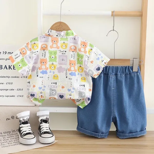 Green_Trendy_&_Comfortable_Animal_Denim_Shorts_Set_For_Boys