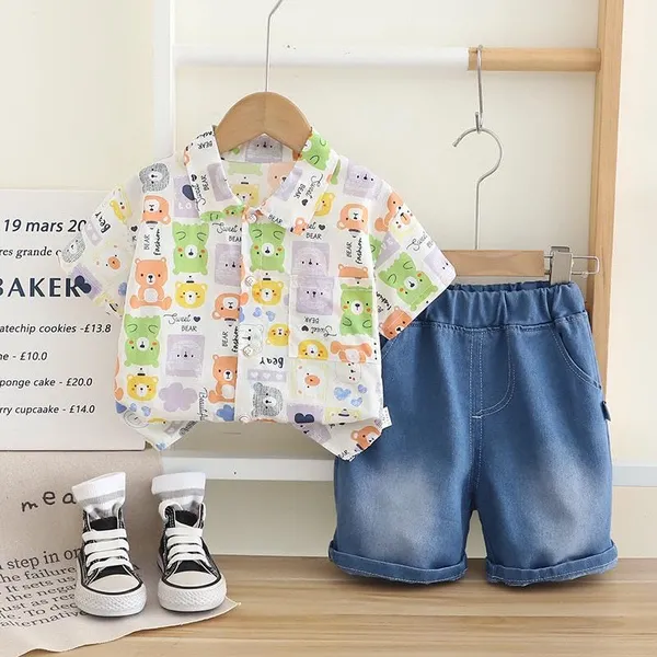 Green_Trendy_&_Comfortable_Animal_Denim_Shorts_Set_For_Boys
