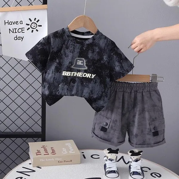Black_Trendy_&_Comfortable_Marble_Designed_T-Shirt_Shorts_Set_For_Boys