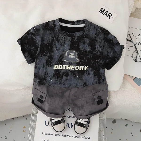 Black_Trendy_&_Comfortable_Marble_Designed_T-Shirt_Shorts_Set_For_Boys
