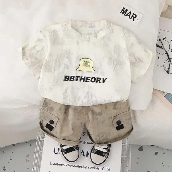 Cream_Trendy_&_Comfortable_Marble_Designed_T-Shirt_Shorts_Set_For_Boys