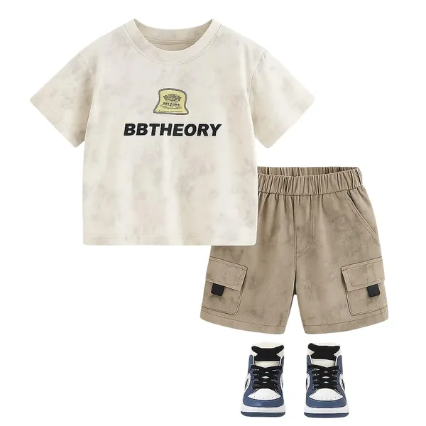 Cream_Trendy_&_Comfortable_Marble_Designed_T-Shirt_Shorts_Set_For_Boys