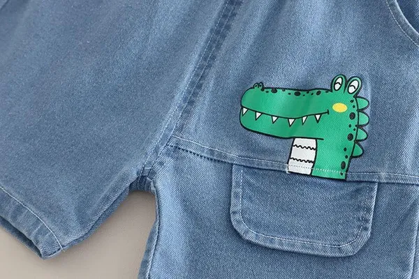 Green_Trendy_&_Comfortable_Dinosaur_Denim_Short_Set_For_Boys