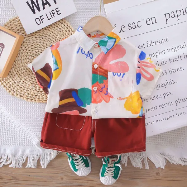 Red_Trendy_&_Comfortable_Abstract_Shirt_Set_For_Boys
