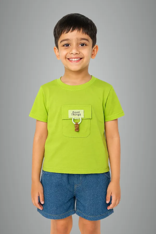 Green_Trendy_&_Comfortable_Good_Things_T_Shirt_And_Shorts_Set_For_Boys