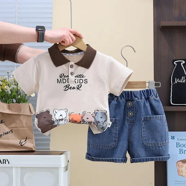 Cream_Trendy_&_Comfortable_Polo_T-Shirt_Denim_Set_For_Boys