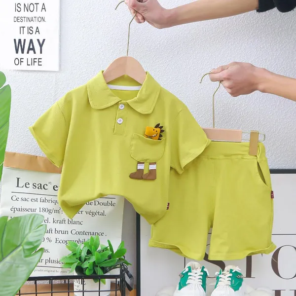 Green_Trendy_&_Comfortable_Polo_T-Shirt_Matching_Shorts_Set_For_Boys