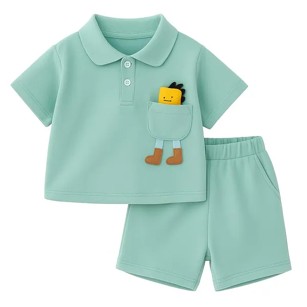 Sea_Green_Trendy_&_Comfortable_Polo_T-Shirt_Matching_Shorts_Set_For_Boys