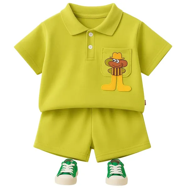 Green_Trendy_&_Comfortable_Polo_T-Shirt_Matching_Shorts_Set_For_Boys