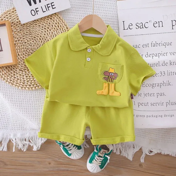 Green_Trendy_&_Comfortable_Polo_T-Shirt_Matching_Shorts_Set_For_Boys