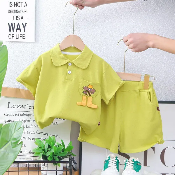 Green_Trendy_&_Comfortable_Polo_T-Shirt_Matching_Shorts_Set_For_Boys