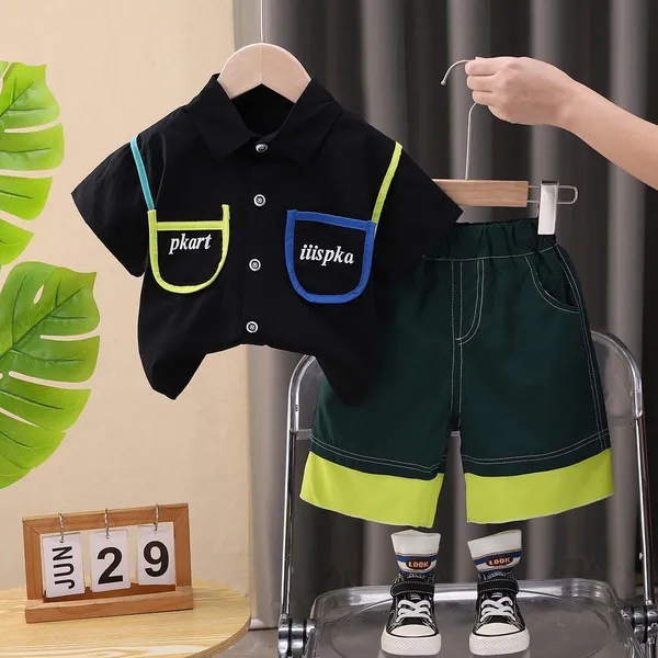 Black_Trendy_&_Comfortable_Shirt_Shorts_Set_For_Boys