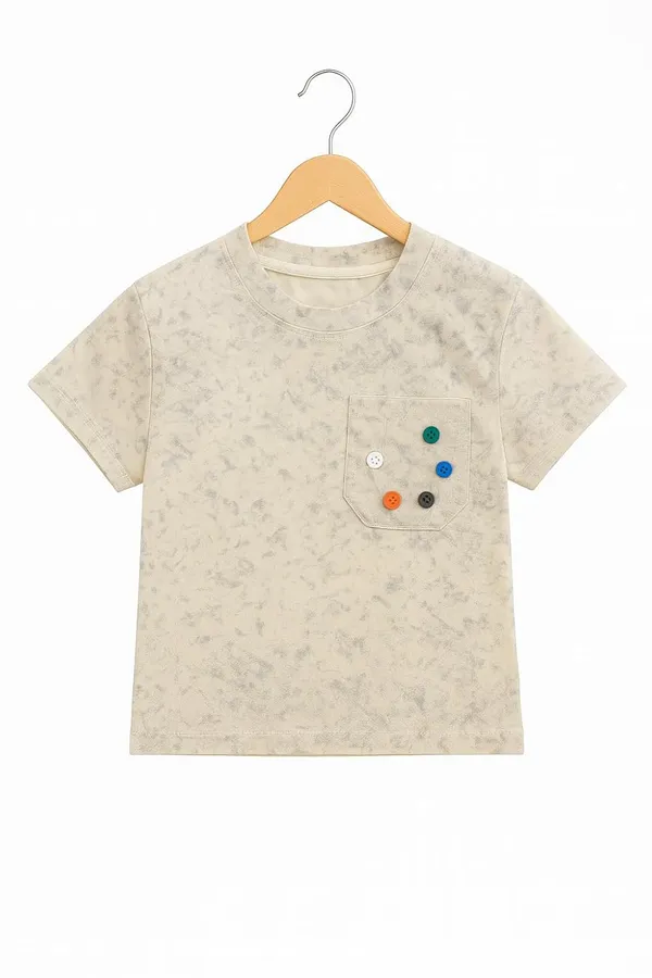 Cream_Trendy_&_Comfortable_Button_Pocket_Tee_&_Camo_Shorts_Set_For_Boys