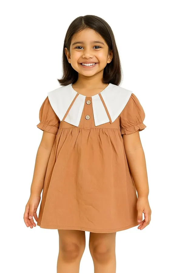 Light_Brown_Comfortable_Classic_Charm_Skirt_Set_For_Girls