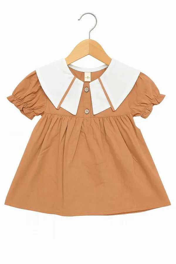 Light_Brown_Comfortable_Classic_Charm_Skirt_Set_For_Girls