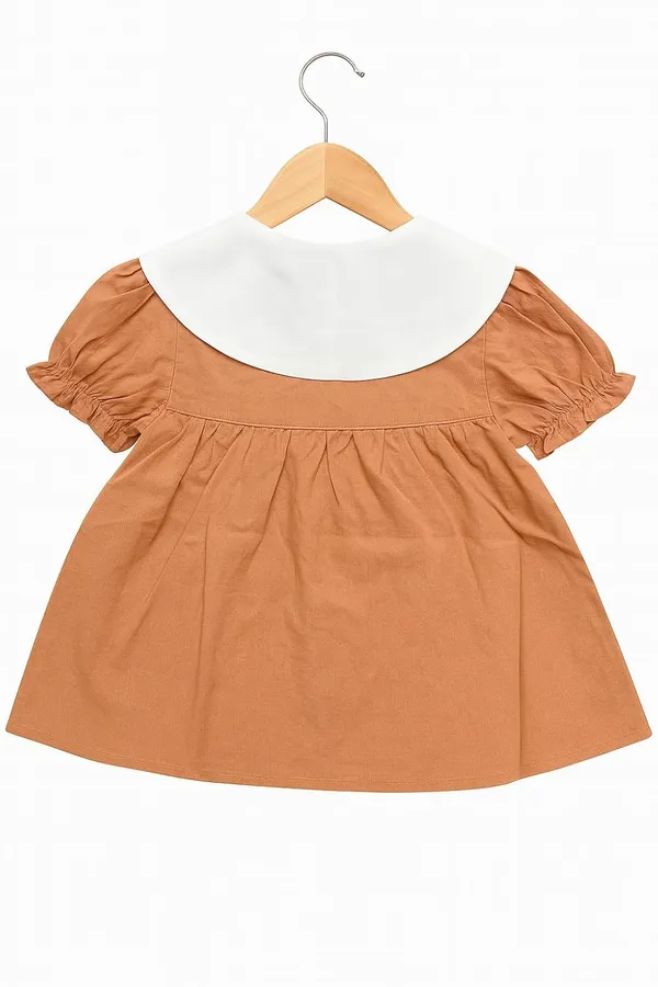 Light_Brown_Comfortable_Classic_Charm_Skirt_Set_For_Girls