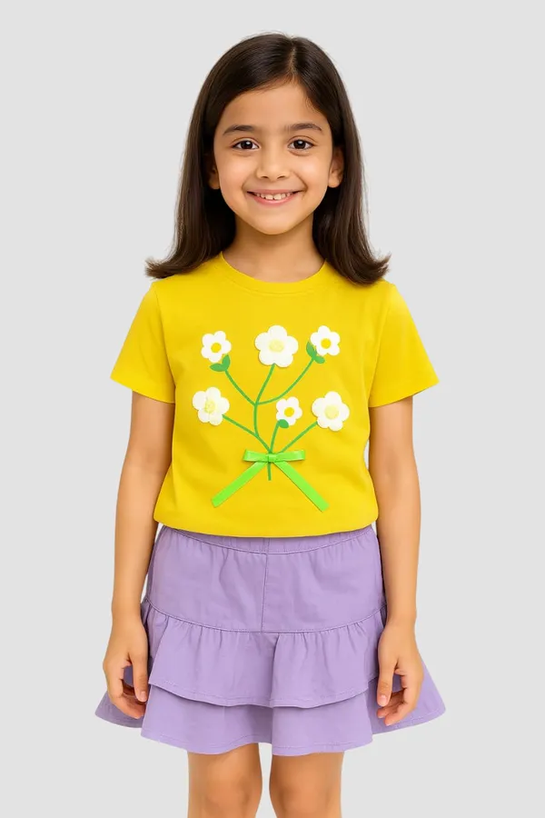 Yellow_Trendy_&_Comfortable_Daisy_Days_Tee_&_Twirl_Skirt_Set_For_Girls