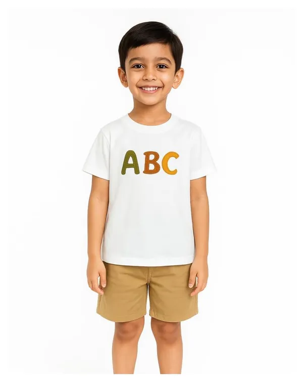 Light_Brown_Printed_Casual_Wear_Cotton_T-Shirt_&_Shorts_Set_For_Baby_Boys
