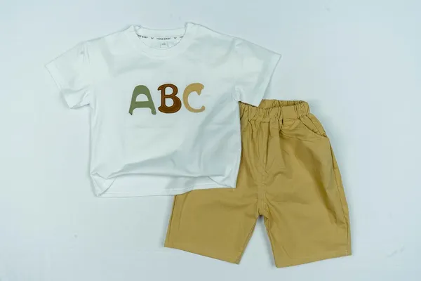 Light_Brown_Printed_Casual_Wear_Cotton_T-Shirt_&_Shorts_Set_For_Baby_Boys