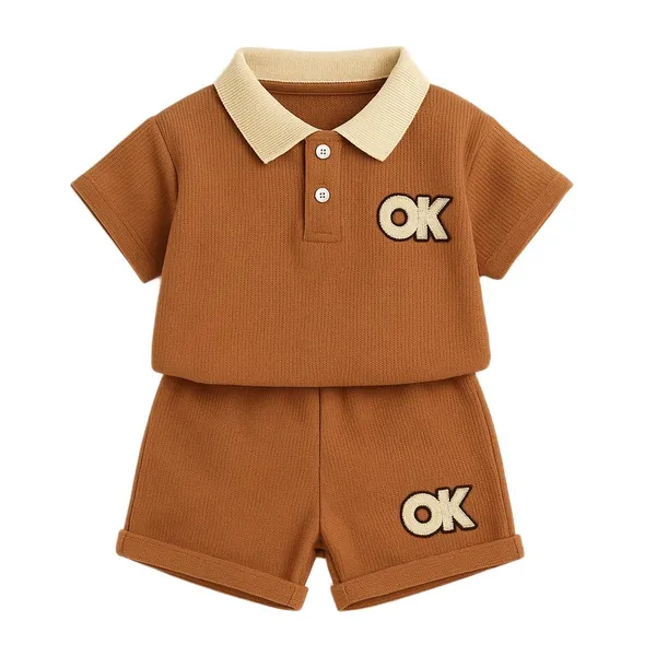 Brown_Trendy_&_Comfortable_Matching_T-Shirt_Short_Set_For_Boys