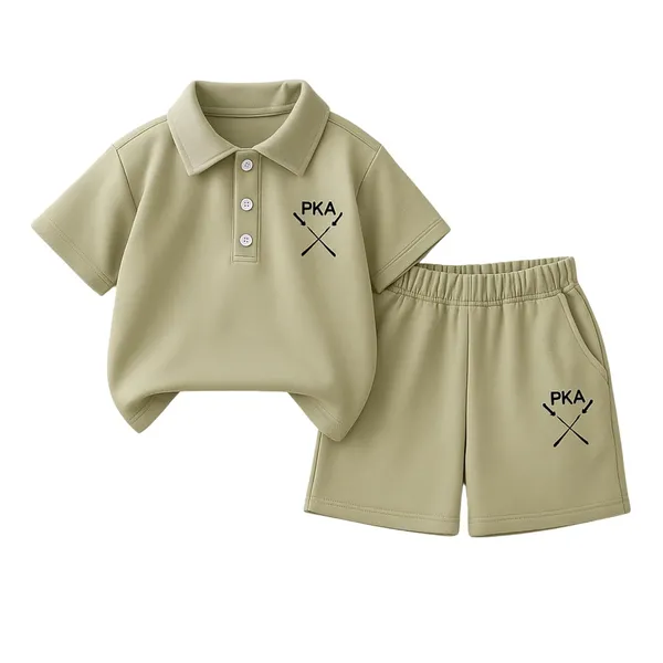 Green_Solid_Color_Casual_Wear_Cotton_T-Shirt_&_Shorts_Set_For_Baby_Boys