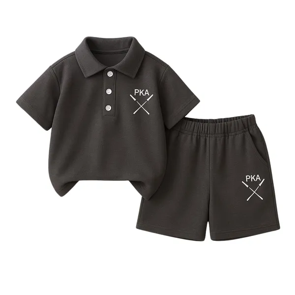 Grey_Solid_Color_Casual_Wear_Cotton_T-Shirt_&_Shorts_Set_For_Baby_Boys
