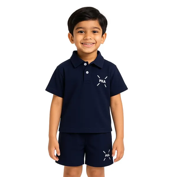 Navy_Blue_Solid_Color_Casual_Wear_Cotton_T-Shirt_&_Shorts_Set_For_Baby_Boys