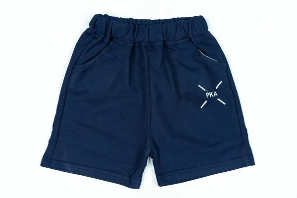 Navy_Blue_Solid_Color_Casual_Wear_Cotton_T-Shirt_&_Shorts_Set_For_Baby_Boys