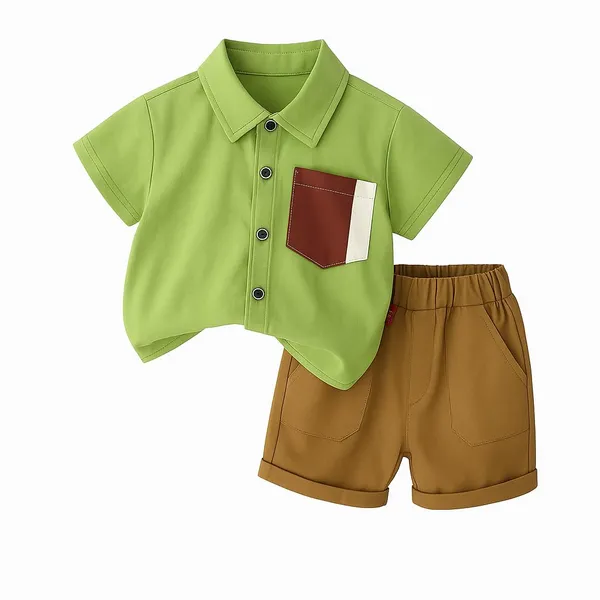 Green_Trendy_&_Comfortable_Cotton_Shirt_&_Shorts_Set_For_Baby_Boys