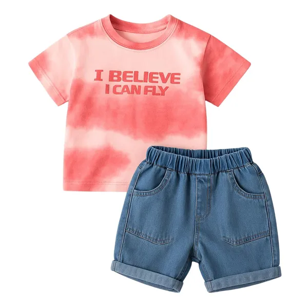 Pink_Trendy_&_Comfortable_Tie-Dye_Denim_Shorts_Set_For_Boys